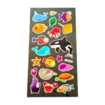 Deniz kızı balık ahtapot sea model-2 kabartmalı puffy çocuk renkli etiket çıkartma sticker