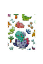 20 X13cm Orta Boy dinozor-2 Kabartmalı Puffy çocuk kız erkek etiket çıkartma sticker - Görsel 4