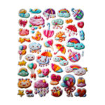25x20 cm Büyük Boy Kabartmalı model-14 çocuk genç çıkartma telefon tablet etiket sticker