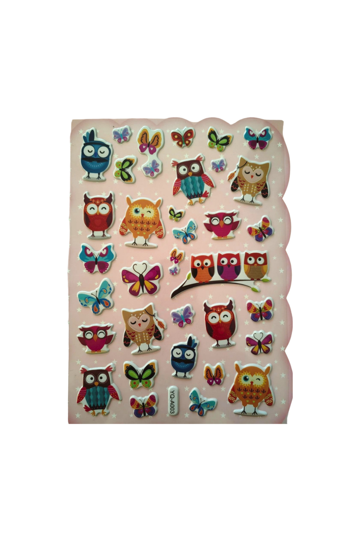 1_org_zoom-1134.jpg 20 X13cm Orta Boy baykuş Kabartmalı Puffy çocuk kız erkek etiket çıkartma sticker - Görsel 1