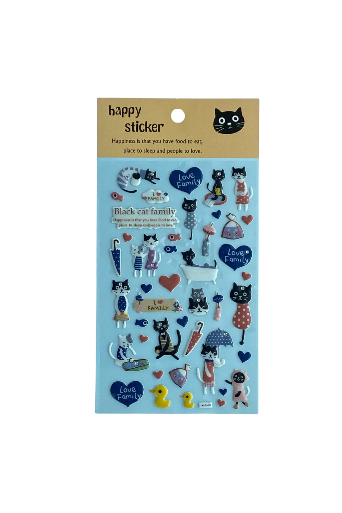1_org_zoom-1137.jpg Sevimli kedi model-3 black cat family puffy telefon defter PC yapıştır çocuk etiket çıkartma sticker - Görsel 1