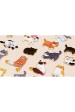 Sevimli kedi model-3 black cat family puffy telefon defter PC yapıştır çocuk etiket çıkartma sticker - Görsel 2