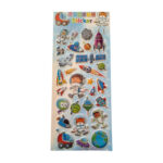 28,5 X13cm Büyük Boy uzay astronot mekik gezegen kabartmalı Puffy boyamalı etiket çıkartma sticker