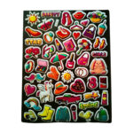 25x20 cm Büyük Boy Kabartmalı model-12 çocuk genç çıkartma telefon tablet etiket sticker