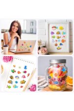 6 sayfa tam set Deniz kızı balık ahtapot sea kabartmalı puffy çocuk renkli etiket çıkartma sticker - Görsel 2