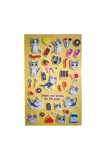 Sevimli kedi model-5 black cat family puffy telefon defter PC yapıştır çocuk etiket çıkartma sticker