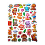 25x20 cm Büyük Boy Kabartmalı model-15 çocuk genç çıkartma telefon tablet etiket sticker