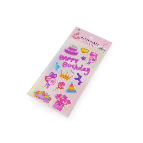 Happy birthday doğum günü model-2 puffy çocuk party kız erkek çıkartma etiket sticker