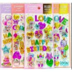 4 sayfa Dekoratif party doğum günü model-2 3d sticker balon etiket defter telefon laptop PC çıkartma