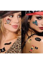 Korsan model-4 tattoo çocuk glitter parıltılı simli çıkartma deniz geçici dövme