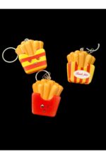5 adet yumuşak sukuşi esnek mini oyuncak kek donut patates kızartması hamburger squishy anahtarlık - Görsel 4