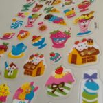 Büyük boy kabartmalı pizza dondurma şeker kek çıkartma sticker etiket