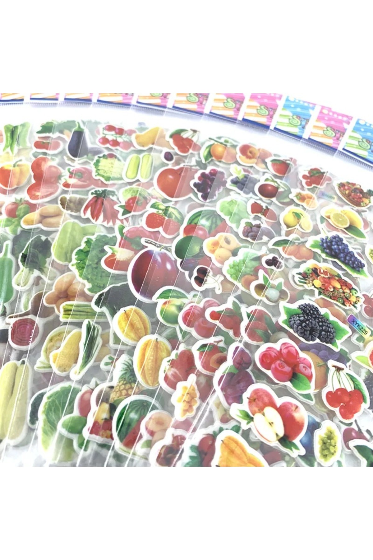 1_org_zoom-2152.jpg 5 sayfa çoklu adet figür meyve sebze fruit çocuk çıkartma sticker defter yapıştır etiket - Görsel 1