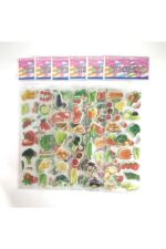 5 sayfa çoklu adet figür meyve sebze fruit çocuk çıkartma sticker defter yapıştır etiket - Görsel 6