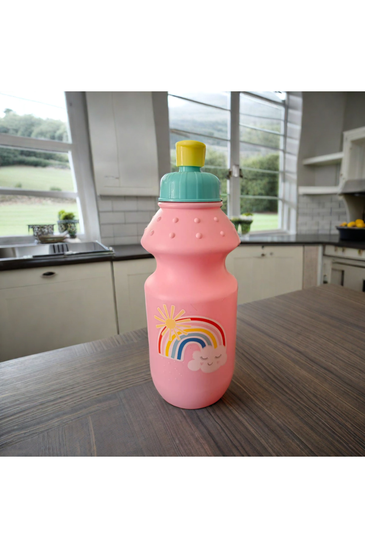 1_org_zoom-2276.jpg 350 ml BPA free çocuk renkli okul ev yudum beslenme su şişesi matara suluk - Görsel 1