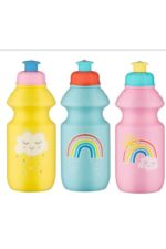 350 ml BPA free çocuk renkli okul ev yudum beslenme su şişesi matara suluk - Görsel 3