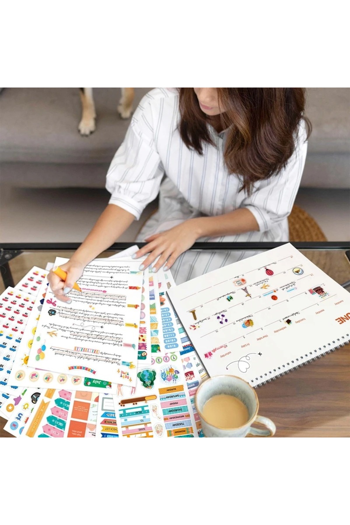 1_org_zoom-2370.jpg 5 adet büyük boy sayfa renkli sticker kız erkek çıkartma planlayıcı işaretler defter süsleme (B-4) - Görsel 1