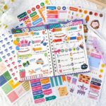 5 adet büyük boy sayfa renkli sticker kız erkek çıkartma planlayıcı işaretler defter süsleme (C-4)