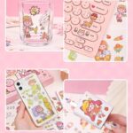 10 sayfa 75X75mm figür kız çocuk matara defter laptop çıkarma etiket sticker