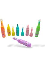 6'lı Fosforlu unicorn simli çocuk kız erkek öpğrenci okul işaretleyici highlighter kalem - Görsel 2
