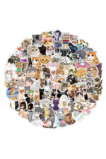 10 adet kedi çıkartma sticker çocuk erkek kız notebook defter bilgisayar etiket