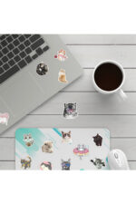 10 adet kedi çıkartma sticker çocuk erkek kız notebook defter bilgisayar etiket - Görsel 2