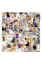 10 adet kedi çıkartma sticker çocuk erkek kız notebook defter bilgisayar etiket - Görsel 6