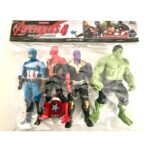 4'lü ışıklı avengers captain america hulk örümcek adam thanos figür oyuncak