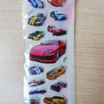 Arabalar kabartmalı etiket çıkartma sticker