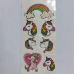 Unicorn tek sayfa çocuk kız geçici dövme