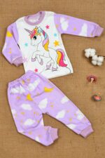 Unicorn Kız Üst Alt Çocuk Pijama Takımı