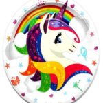 8'li Unicorn Doğum Günü Çocuk Party Tabak