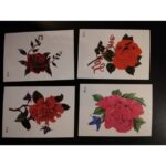 4 Adet 6x6 cm Gül Çiçek Kelebek Desenli Sugeçirmez Sanat Model-9 Geçici Dövme