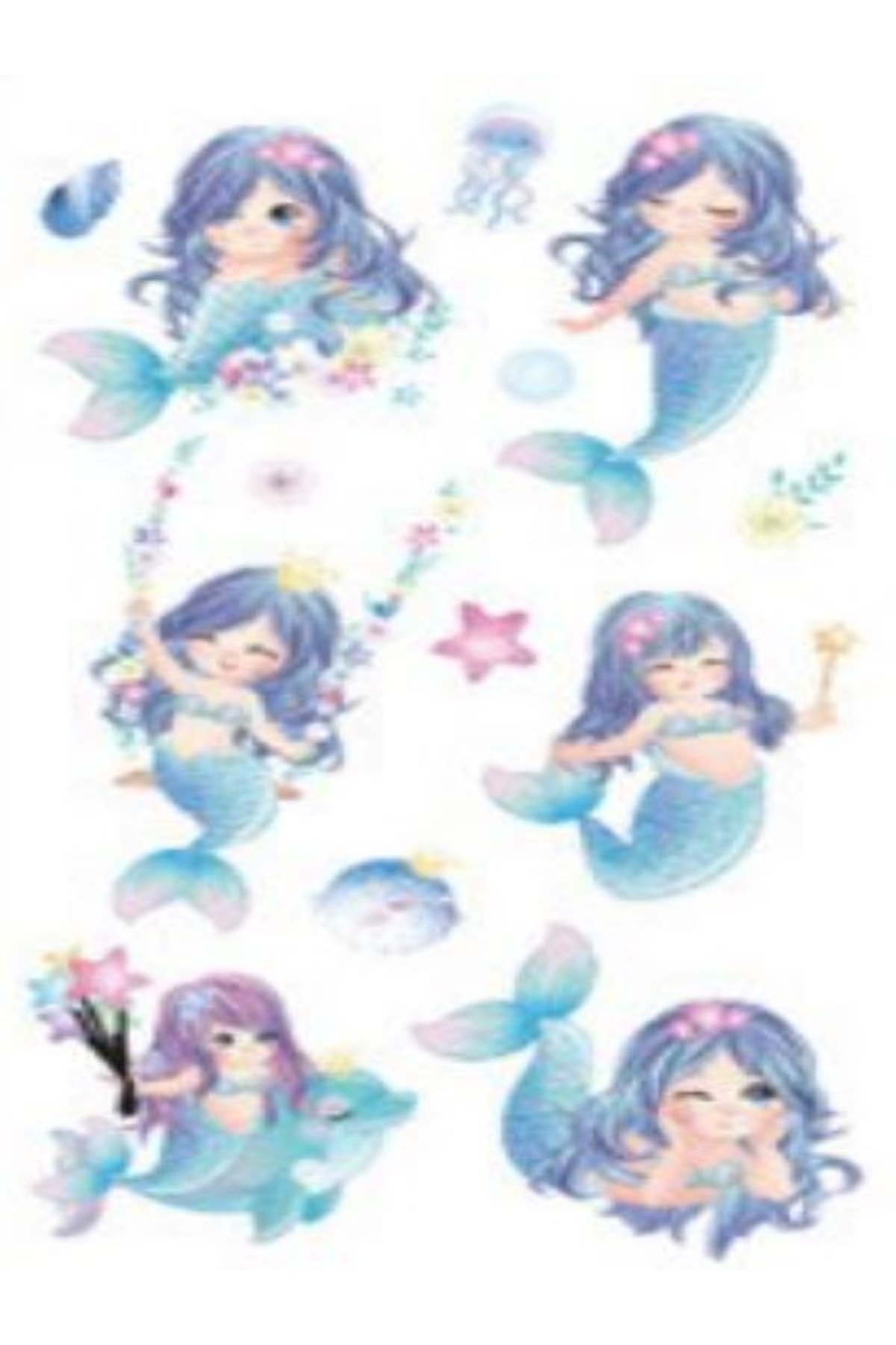 1_org_zoom-3298.jpg Denizkızı D2 Bebek Çocuk Sticker Etiket Makyaj Geçici Dövme - Görsel 1