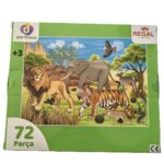72 parça çocuk oyuncak orman aslan hayvan kaplan fil çocuk puzzle yapboz