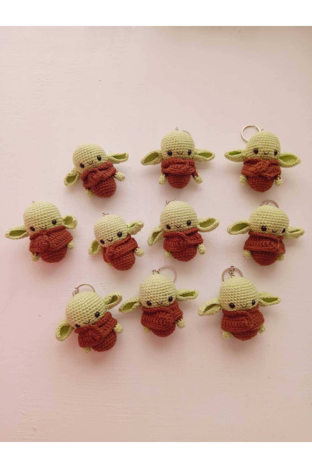 1_org_zoom-796.jpg Organik örgü oyuncak çocuk kız erkek yoda kuzu ejderha avakado anahtarlık amigurumi - Görsel 1