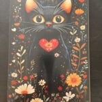 Ahşap MDF tablo retro poster kedi