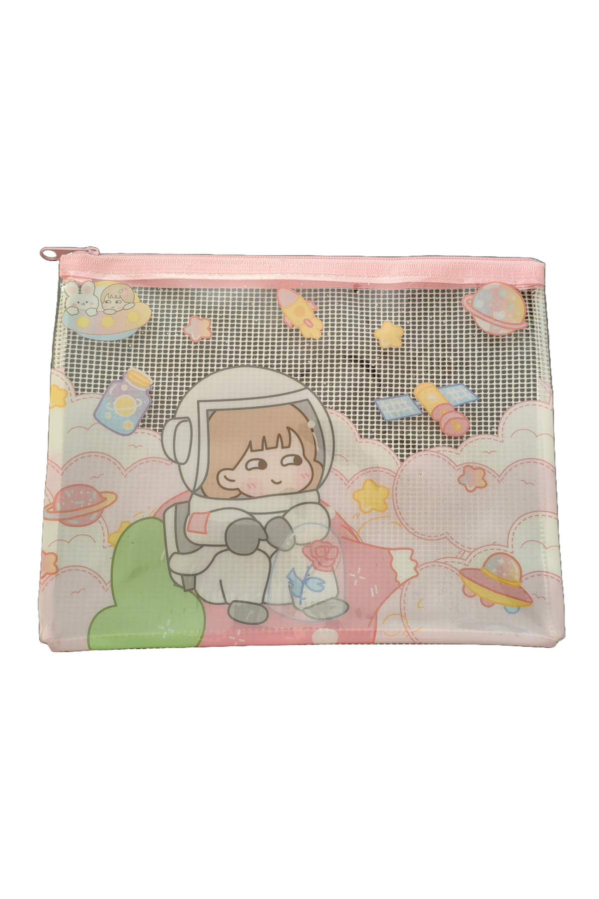 1_org_zoom-839.jpg PVC transparent kalemlik çocuk okul su geçirmez şeffaf çizgi karakterli fermuarlı dosyalık klasör - Görsel 1