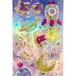 Shining magic model-13 glitter kabartma şeffaf telefon tablet çocuk sticker etiket çıkartma