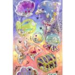 Shining magic model-11 glitter kabartma şeffaf telefon tablet çocuk sticker etiket çıkartma