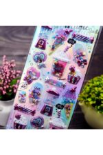 Shining magic model-4 glitter kabartma şeffaf telefon tablet çocuk sticker etiket çıkartma