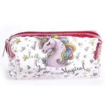 Şeffaf fermuarlı unicorn çocuk kız kalemlik kalem kutu