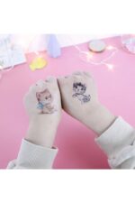 5 Adet Kedi Köpek Tavşan Unicorn Çocuk Stickers Model-6 Geçici Dövme - Görsel 2