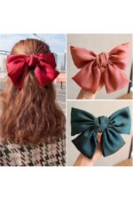 Retro Moda Tatlı Renkli Saç Aksesuar Fiyonk Kadın Klips Toka - Görsel 4