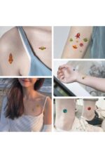 10 Farklı Yaprakta 100 Civarı Figür Sevimli Çizgi Geçici Çocuk Dövme (dinozor) - Görsel 6